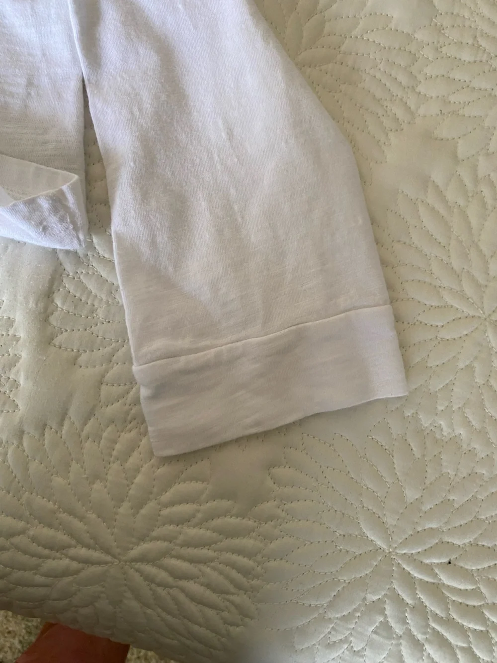 Twill Twenty Two White Layered-Look Long Sleeve Shirt with Ruffle Placket - Picture 5 of 6